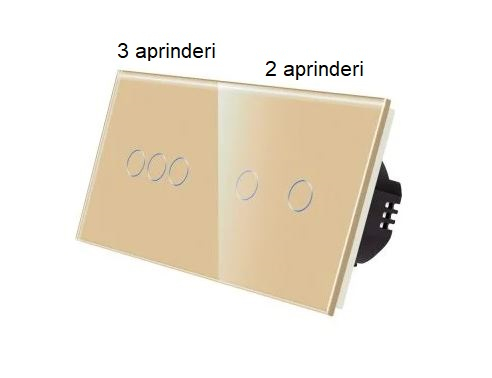 Intrerupator tactil 2 doze configurabil (simplu, dublu, triplu, cap scara, dimabil, etc.) [8]