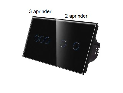 Intrerupator tactil 2 doze configurabil (simplu, dublu, triplu, cap scara, dimabil, etc.) [8]