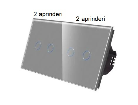 Intrerupator tactil 2 doze configurabil (simplu, dublu, triplu, cap scara, dimabil, etc.) [7]