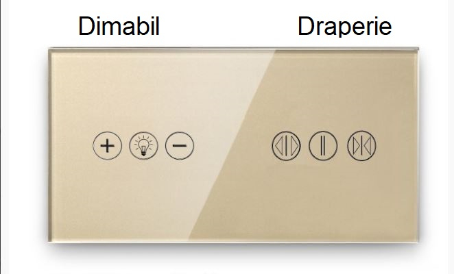 Intrerupator tactil 2 doze configurabil (simplu, dublu, triplu, cap scara, dimabil, etc.) [10]