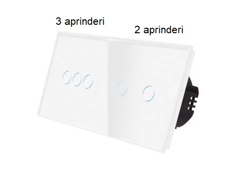 Intrerupator tactil 2 doze configurabil (simplu, dublu, triplu, cap scara, dimabil, etc.) [8]