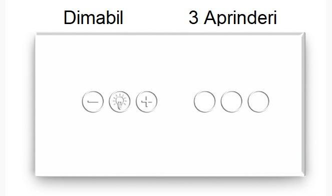 Intrerupator tactil 2 doze configurabil (simplu, dublu, triplu, cap scara, dimabil, etc.) [10]