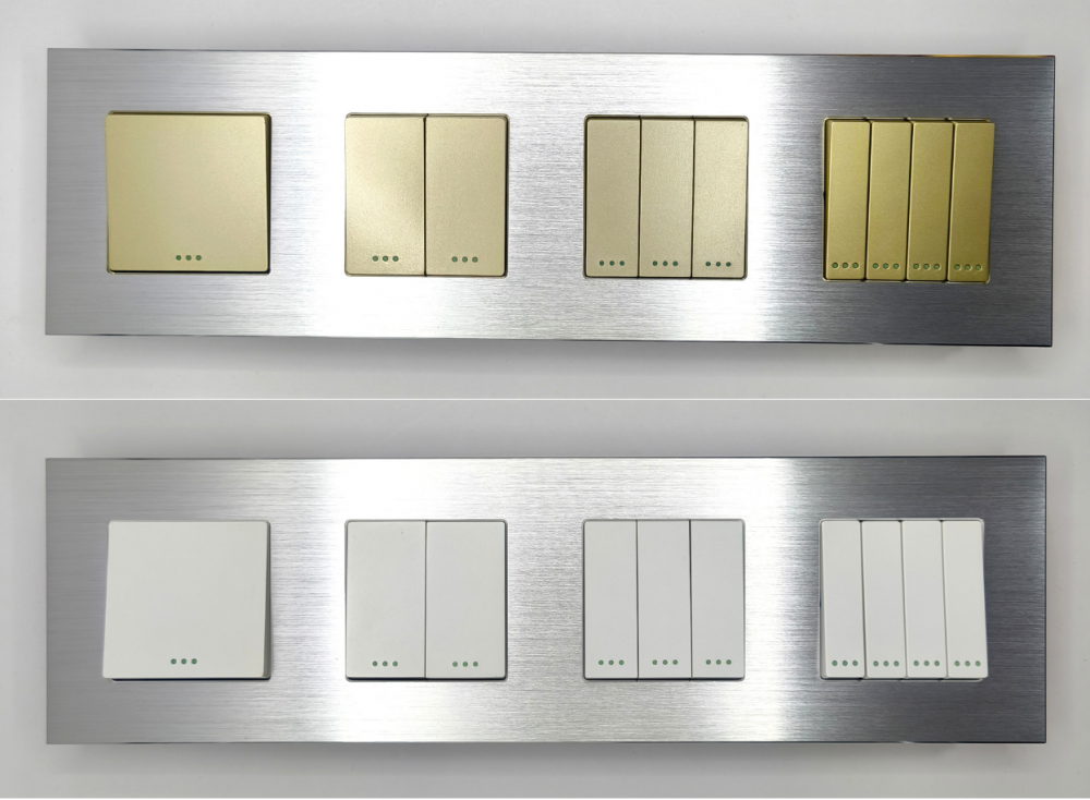 Intrerupator mecanic 4 doze configurabil cu rama de aluminiu (simplu, dublu, triplu, cvadruplu, cap/scara, cruce) [11]