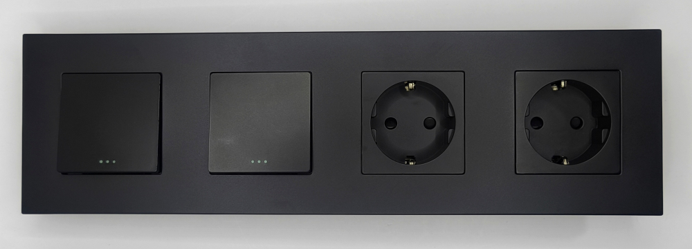 Intrerupator mecanic + priza 4 doze configurabil cu rama de plastic (simplu, cap scar/cruce, priza cu wifi, etc). [2]