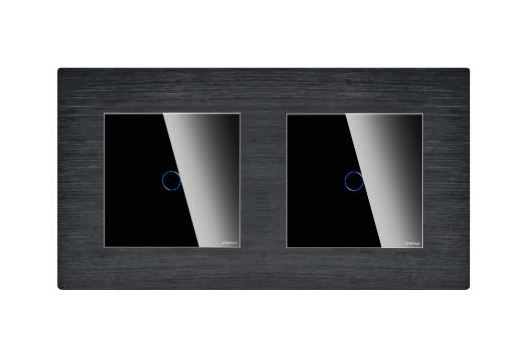 Intrerupator tactil 2 doze configurabil cu rama de aluminiu (simplu, dublu, triplu, cap scara, dimabil, etc.) [2]