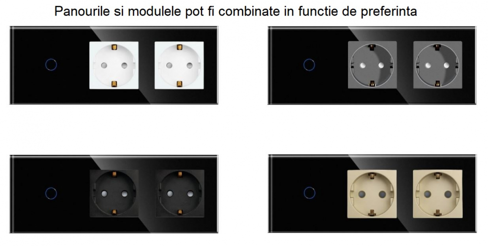 Intrerupator tactil 2 doze configurabil (simplu, dublu, triplu, cap scara, dimabil, etc.) [3]