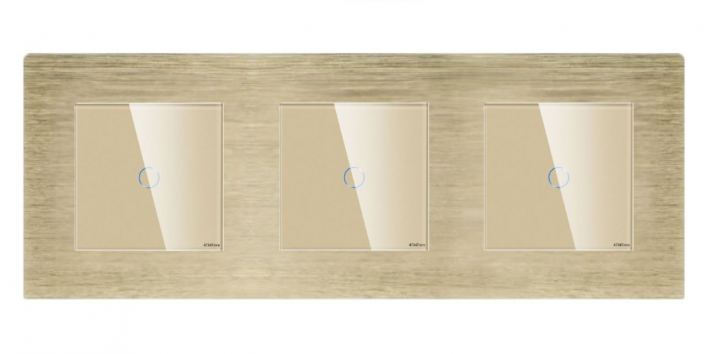 Intrerupator tactil 3 doze configurabil cu rama de aluminiu (simplu, dublu, triplu, cap scara, dimabil, etc.) [1]