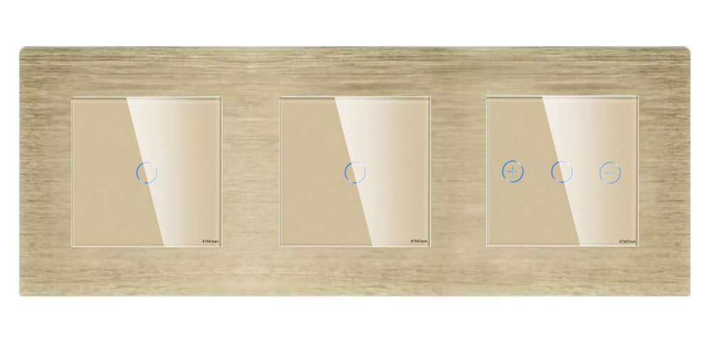 Intrerupator tactil 3 doze configurabil cu rama de aluminiu (simplu, dublu, triplu, cap scara, dimabil, etc.) [2]