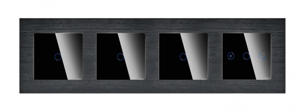 Intrerupator tactil 4 doze configurabil cu rama de aluminiu (simplu, dublu, triplu, cap scara, dimabil, etc.) [3]