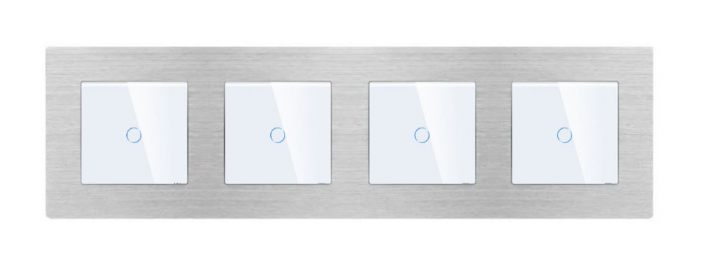 Intrerupator tactil 4 doze configurabil cu rama de aluminiu (simplu, dublu, triplu, cap scara, dimabil, etc.) [1]
