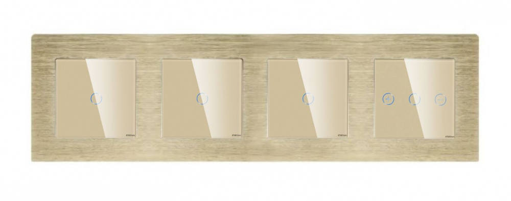 Intrerupator tactil 4 doze configurabil cu rama de aluminiu (simplu, dublu, triplu, cap scara, dimabil, etc.) [2]