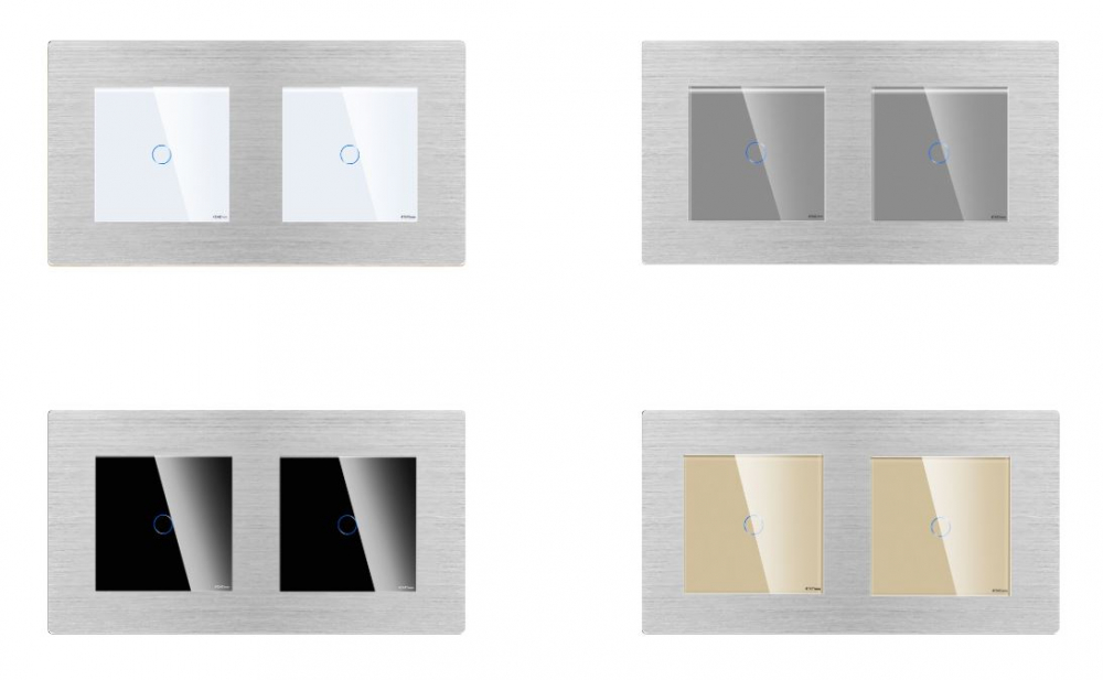Intrerupator tactil configurabil cu rama de aluminiu (simplu, dublu, triplu, cap scara, dimabil, etc.) [4]