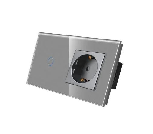Intrerupator tactil + priza 2 doze configurabil (simplu, dublu, cap scara, draperie, priza USB, etc) [1]