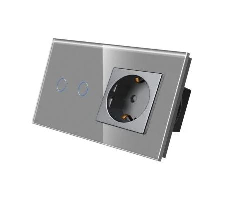 Intrerupator tactil + priza 2 doze configurabil (simplu, dublu, cap scara, draperie, priza USB, etc) [3]