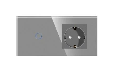 Intrerupator tactil + priza 2 doze configurabil (simplu, dublu, cap scara, draperie, priza USB, etc) [2]