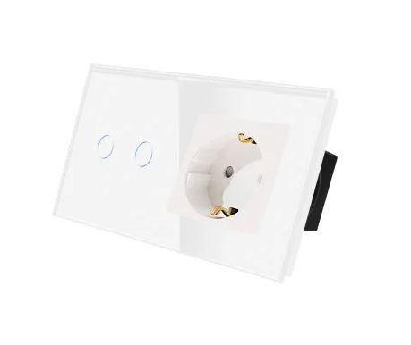 Intrerupator tactil + priza 2 doze configurabil (simplu, dublu, cap scara, draperie, priza USB, etc) [3]