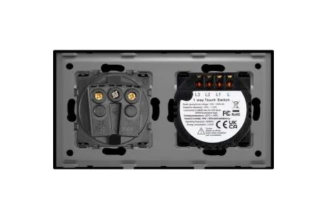 Intrerupator tactil + priza 2 doze configurabil (simplu, dublu, cap scara, draperie, priza USB, etc) [6]