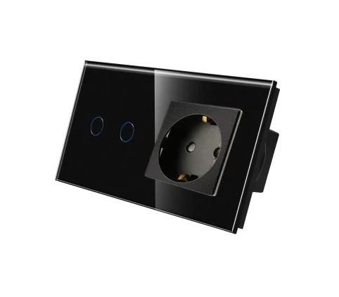Intrerupator tactil + priza 2 doze configurabil (simplu, dublu, cap scara, draperie, priza USB, etc) [3]