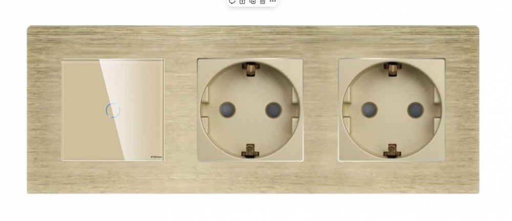 Intrerupator tactil + priza 3 doze configurabil cu rama de aluminiu (simple, cap scar/cruce, prize cu wifi, etc). [1]