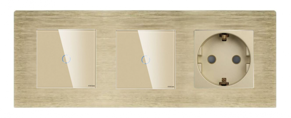 Intrerupator tactil + priza 3 doze configurabil cu rama de aluminiu (simple, cap scar/cruce, prize cu wifi, etc). [2]