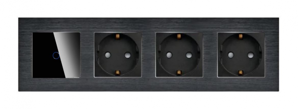 Intrerupator tactil + priza 4 doze configurabil cu rama de aluminiu (simple, cap scar/cruce, prize cu wifi, etc). [2]