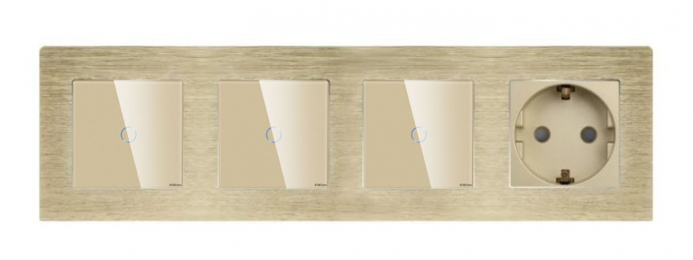 Intrerupator tactil + priza 4 doze configurabil cu rama de aluminiu (simple, cap scar/cruce, prize cu wifi, etc). [2]
