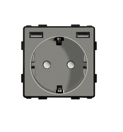 Modul priza Schuko + USB-A + USB-A 2.1A [1]