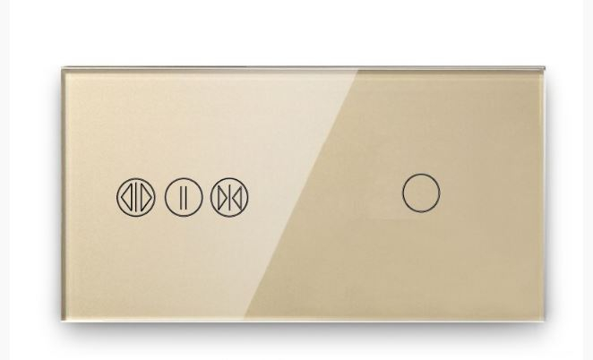 Panou Intrerupator tactil 2 doze configurabil (simplu, dublu, draperie, sonerie, etc.) DOAR PANOUL DE STICLA!!! FARA MODULE!!! [6]