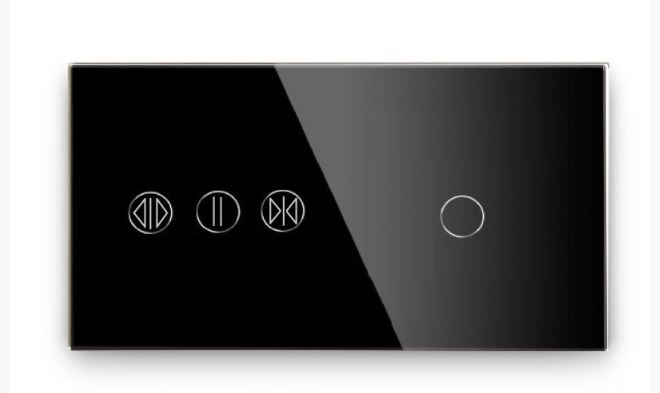 Panou Intrerupator tactil 2 doze configurabil (simplu, dublu, draperie, sonerie, etc.) DOAR PANOUL DE STICLA!!! FARA MODULE!!! [6]