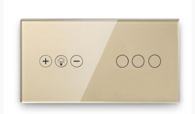 Panou Intrerupator tactil 2 doze configurabil (simplu, dublu, draperie, sonerie, etc.) DOAR PANOUL DE STICLA!!! FARA MODULE!!! [7]