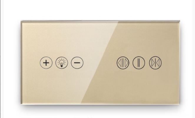 Panou Intrerupator tactil 2 doze configurabil (simplu, dublu, draperie, sonerie, etc.) DOAR PANOUL DE STICLA!!! FARA MODULE!!! [8]