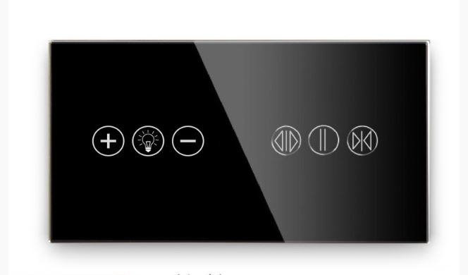 Panou Intrerupator tactil 2 doze configurabil (simplu, dublu, draperie, sonerie, etc.) DOAR PANOUL DE STICLA!!! FARA MODULE!!! [8]