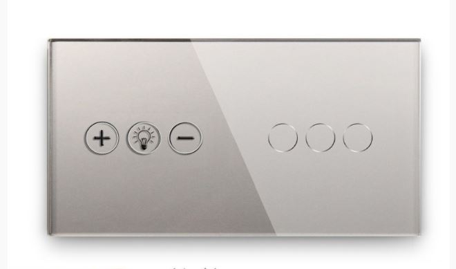 Panou Intrerupator tactil 2 doze configurabil (simplu, dublu, draperie, sonerie, etc.) DOAR PANOUL DE STICLA!!! FARA MODULE!!! [8]