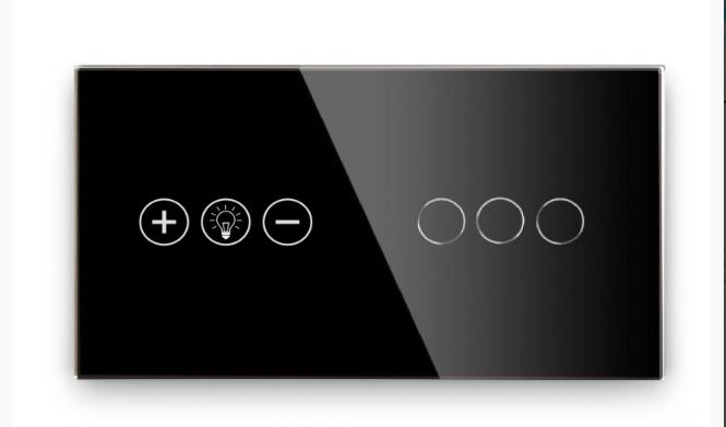 Panou Intrerupator tactil 2 doze configurabil (simplu, dublu, draperie, sonerie, etc.) DOAR PANOUL DE STICLA!!! FARA MODULE!!! [7]