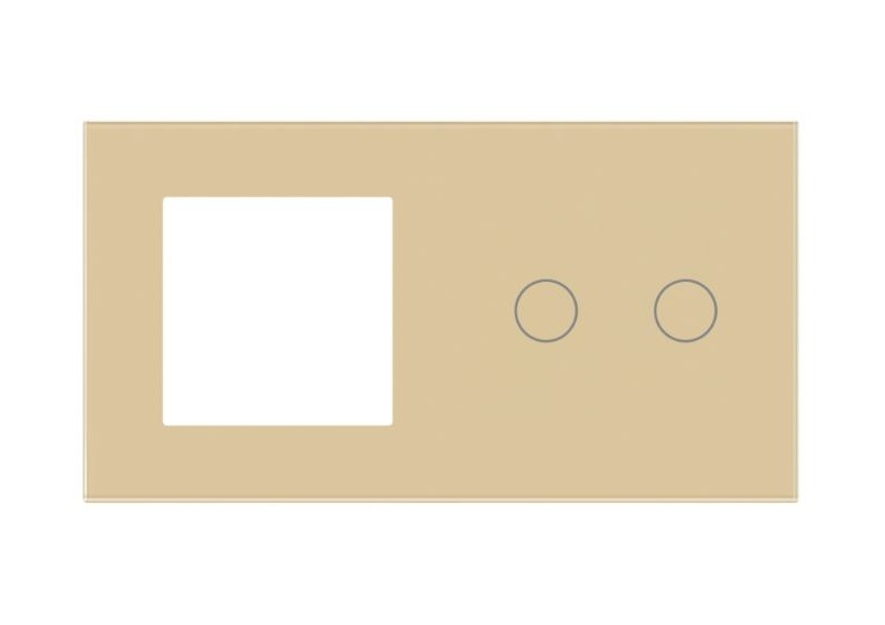 Panou Intrerupator priza + intrerupator 2 doze configurabil (simplu, dublu, draperie, etc. ) DOAR PANOUL DE STICLA!!! FARA MODULE!!! [2]