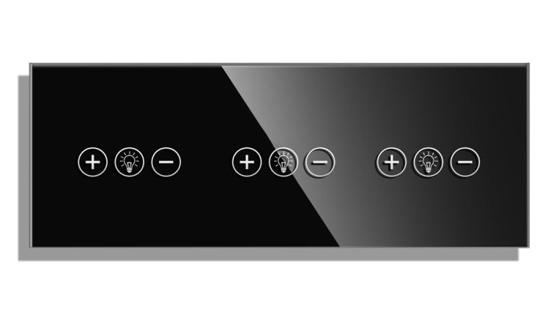 Panou Intrerupator tactil 3 doze configurabil (simplu, dublu, draperie, etc,) DOAR PANOUL DE STICLA !!! FARA MODULE!!! [4]