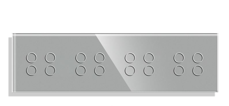 Panou Intrerupator tactil 4 doze configurabil (simplu, dublu, draperie, etc,) DOAR PANOUL DE STICLA !!!  FARA MODULE!!! [4]