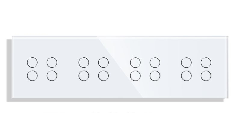 Panou Intrerupator tactil 4 doze configurabil (simplu, dublu, draperie, etc,) DOAR PANOUL DE STICLA !!!  FARA MODULE!!! [4]