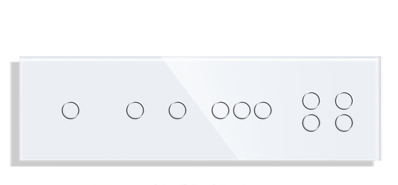 Panou Intrerupator tactil 4 doze configurabil (simplu, dublu, draperie, etc,) DOAR PANOUL DE STICLA !!!  FARA MODULE!!! [3]