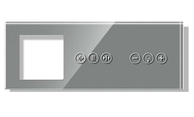 Panou Intrerupator tactil + priza 3 doze configurabil (simplu, dublu, draperie, etc,)  DOAR PANOUL DE STICLA!!! FARA MODULE!!! [4]