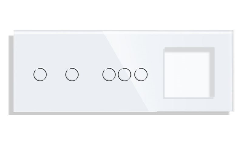 Panou Intrerupator tactil + priza 3 doze configurabil (simplu, dublu, draperie, etc. )  DOAR PANOUL DE STICLA!!! FARA MODULE!!! [3]
