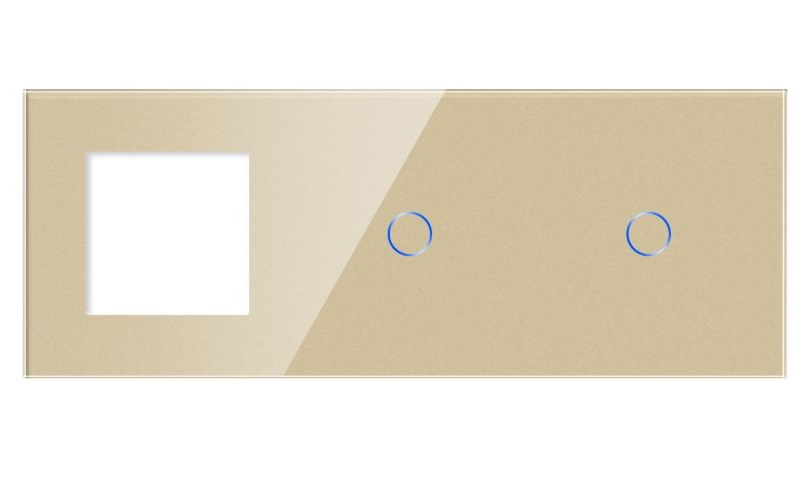 Panou Intrerupator tactil + priza 3 doze configurabil (simplu, dublu, draperie, etc,)  DOAR PANOUL DE STICLA!!! FARA MODULE!!! [1]