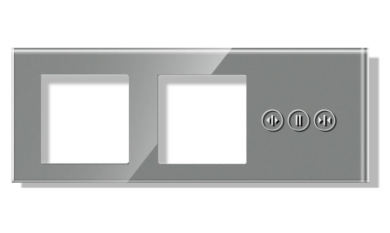Panou Intrerupator tactil + priza 3 doze configurabil (simplu, dublu, draperie, etc, )  DOAR PANOUL DE STICLA!!! FARA MODULE!!! [4]