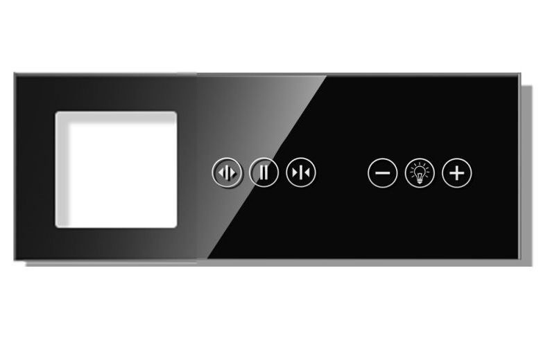 Panou Intrerupator tactil + priza 3 doze configurabil (simplu, dublu, draperie, etc,)  DOAR PANOUL DE STICLA!!! FARA MODULE!!! [4]