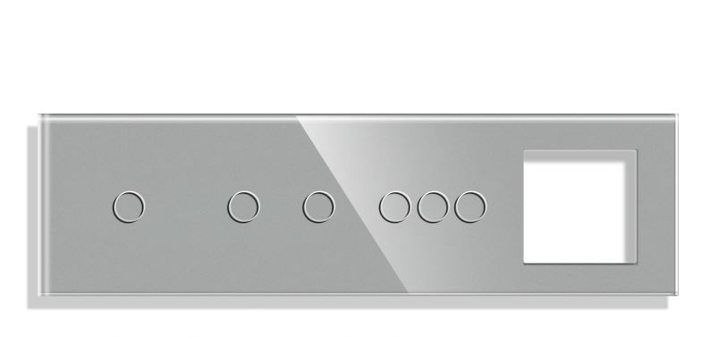 Panou Intrerupator tactil + priza 4 doze configurabil (simplu, dublu, draperie, etc. )  DOAR PANOUL DE STICLA !!!  FARA MODULE!!! [2]