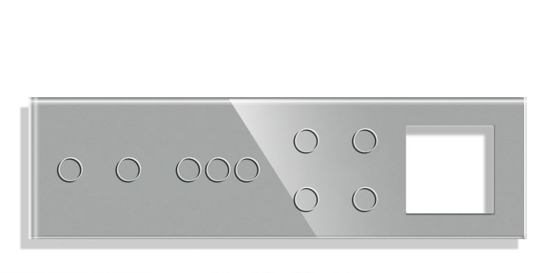 Panou Intrerupator tactil + priza 4 doze configurabil (simplu, dublu, draperie, etc. )  DOAR PANOUL DE STICLA !!!  FARA MODULE!!! [3]