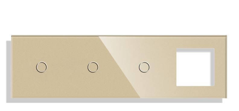 Panou Intrerupator tactil + priza 4 doze configurabil (simplu, dublu, draperie, etc. )  DOAR PANOUL DE STICLA !!!  FARA MODULE!!! [1]