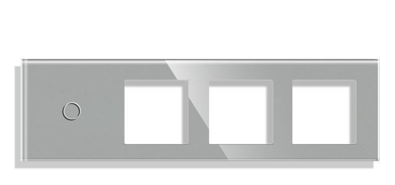 Panou Intrerupator tactil + priza 4 doze configurabil (simplu, dublu, draperie, etc,)  DOAR PANOUL DE STICLA !!!  FARA MODULE!!! [1]