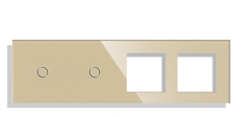 Panou Intrerupator tactil + priza 4 doze configurabil (simplu, dublu, draperie, etc.)  DOAR PANOUL DE STICLA !!!  FARA MODULE!!! [1]