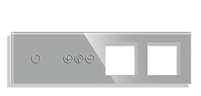 Panou Intrerupator tactil + priza 4 doze configurabil (simplu, dublu, draperie, etc.)  DOAR PANOUL DE STICLA !!!  FARA MODULE!!! [5]